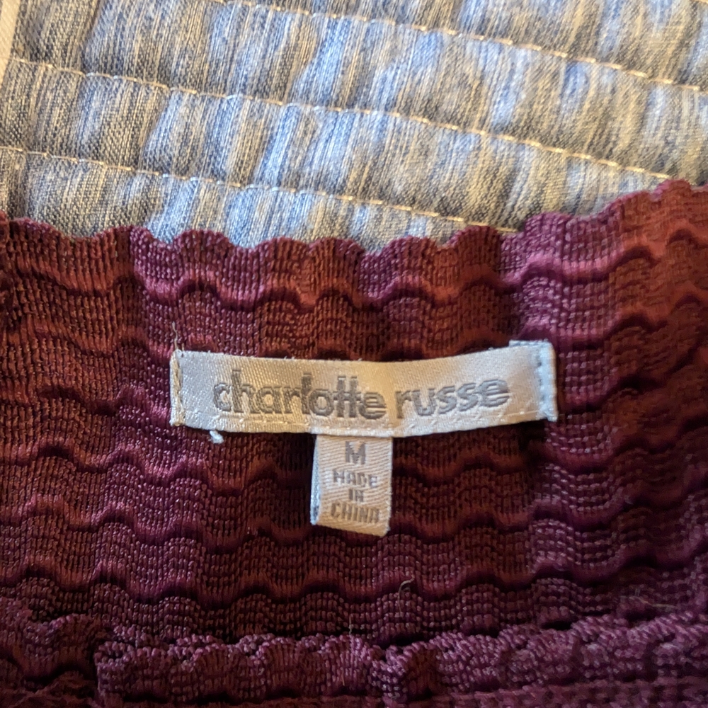 Charlotte Russe Textured A-Line Skirt in Deep Purple - Picture 3 of 4